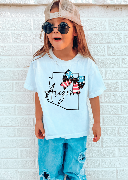 Arizona Patriotic Bow Toddler/Youth Tee