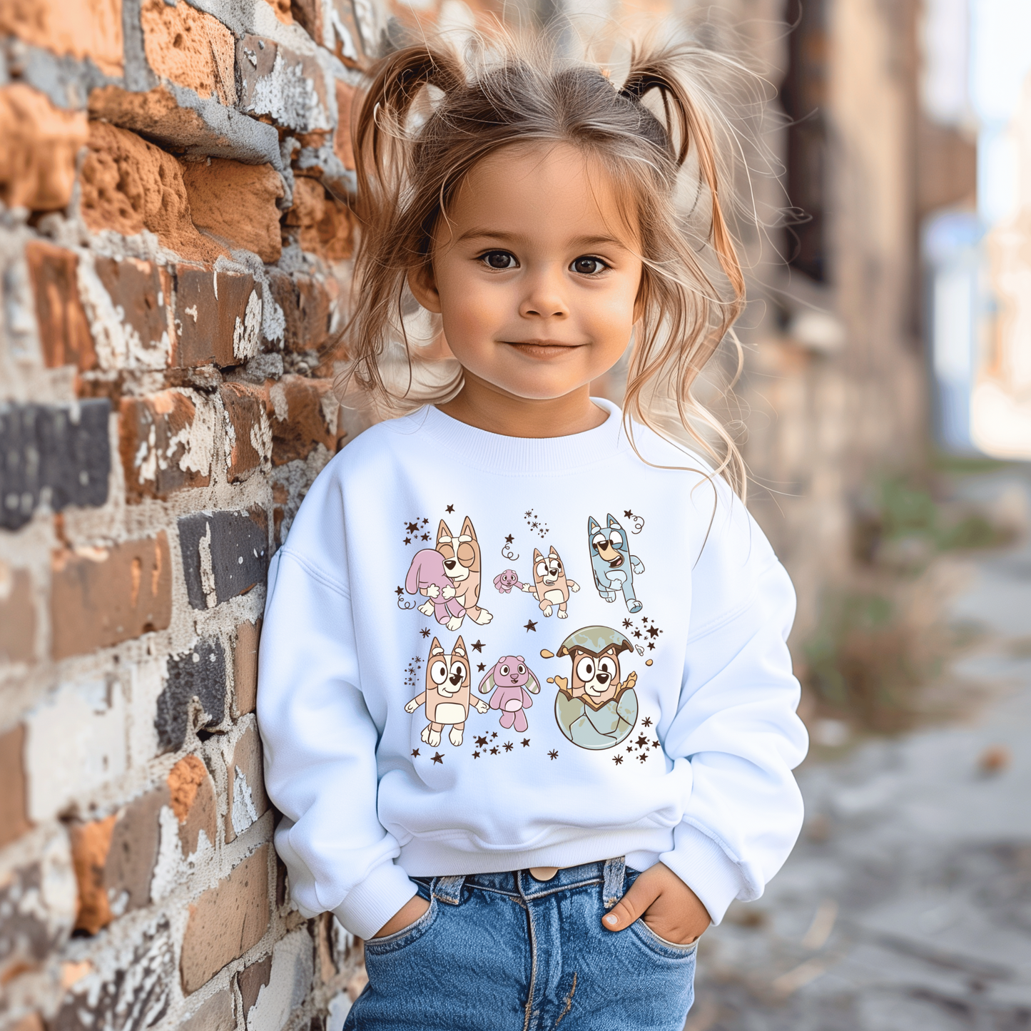 Blue Dog Sleepy-time Crewneck Toddler Sweater